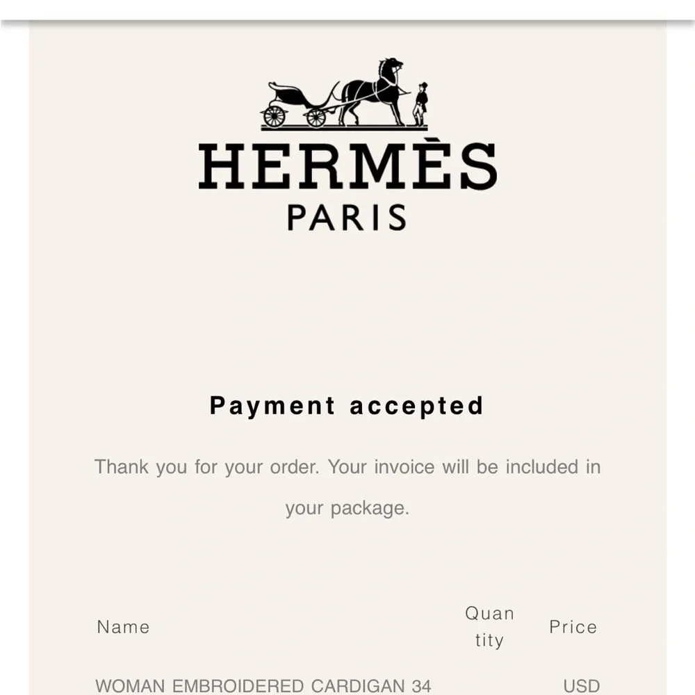 HP!🦋Authentic Hermes Cardigan Size 34 - Picture 10 of 11